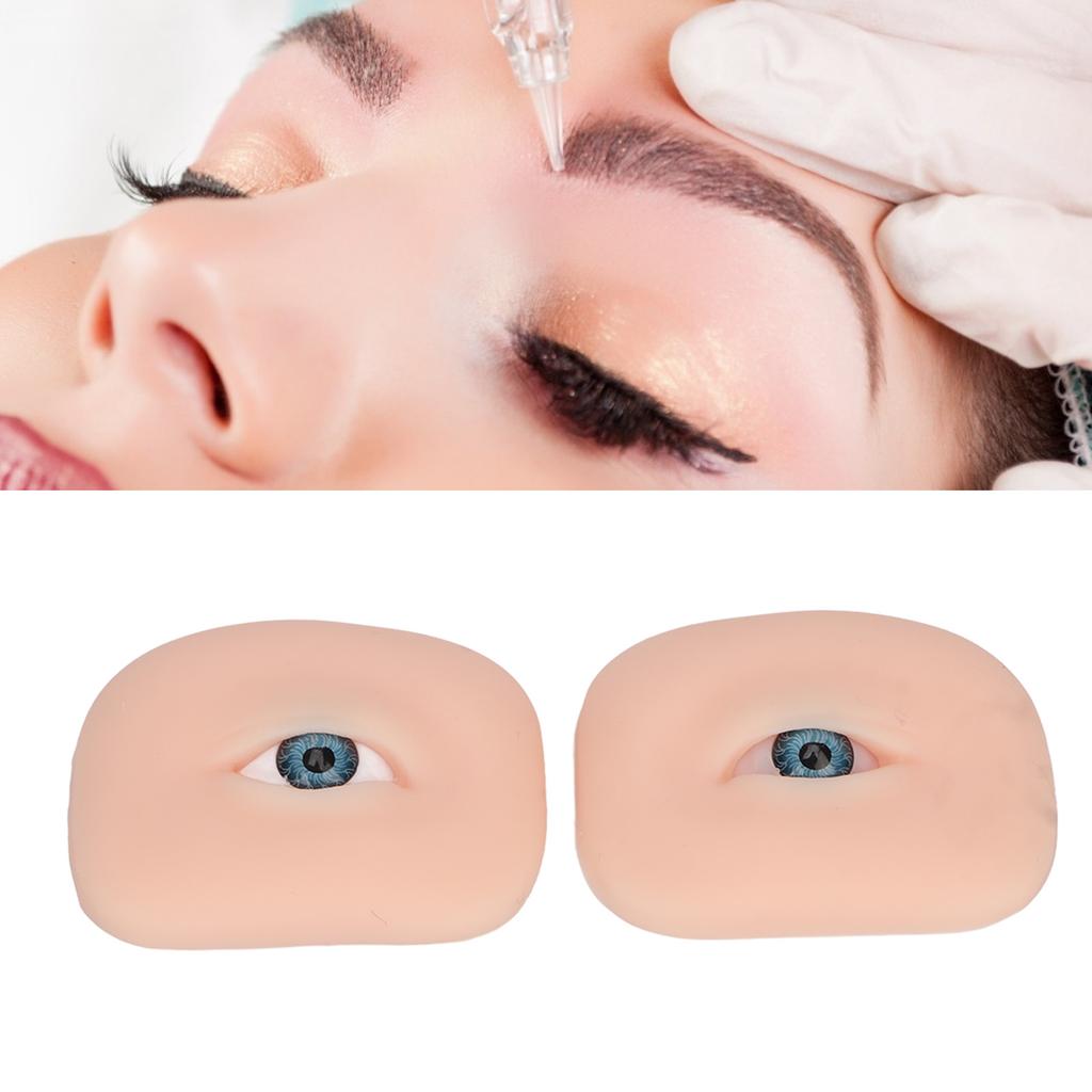 1 Pair Soft Silicone Eye Model Flexible 5D for Practicing Piercing Suture Makeup Tching Instructions