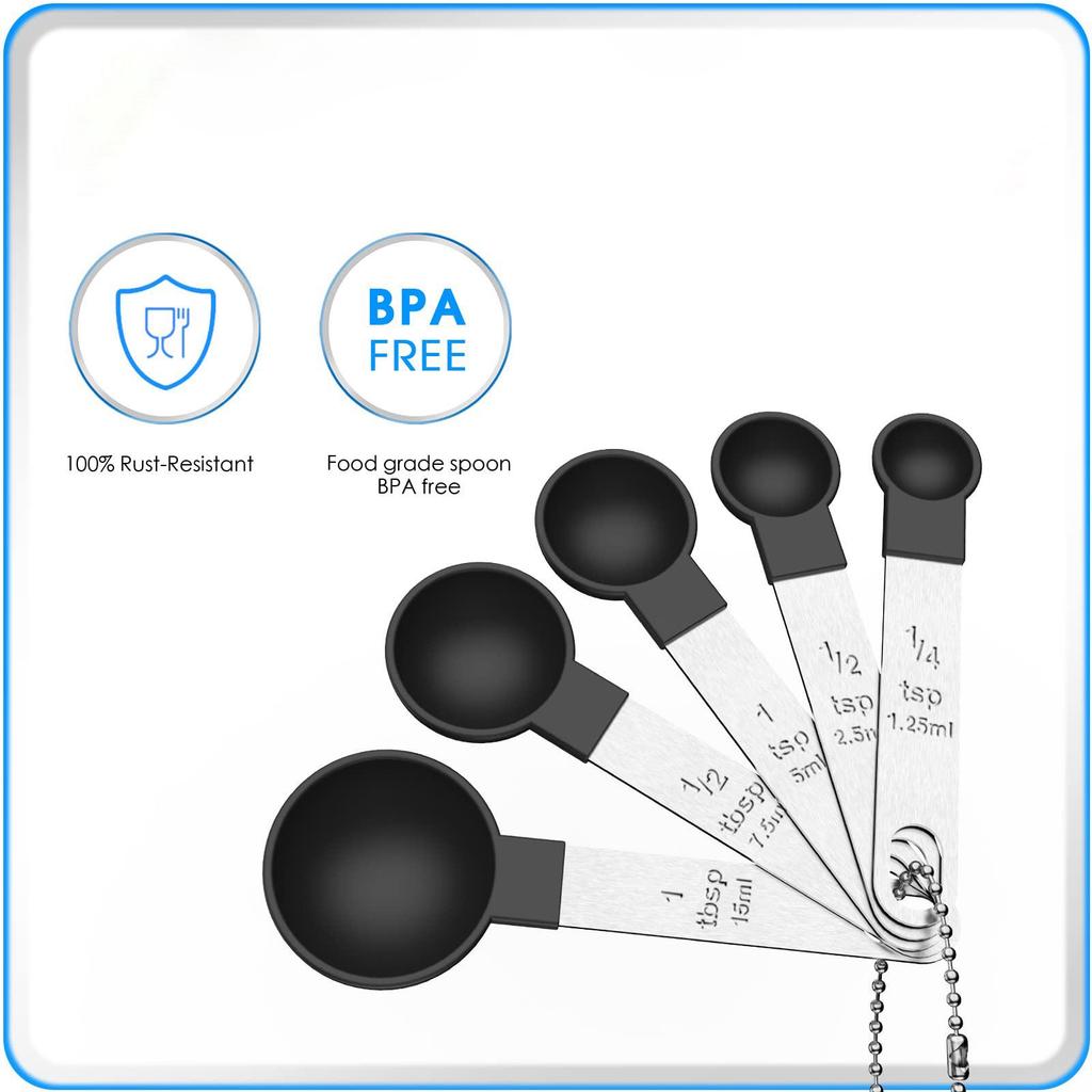 10-Piece Stainless Steel & Plastic Measuring Cup and Spoon Set for Baking and Cooking