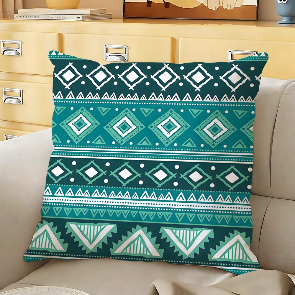 Tribal Indian Ethnic Pattern Cushion Cover Soft Durable Reversible Pillow Cover Home Car MultiScene Daily Comfort Pillowcase