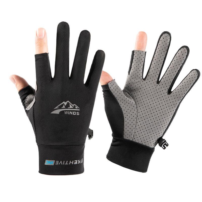 Summer Outdoor Sports Gloves Men's and Women's Ice Silk Light and Breathable Wear-resistant Non-slip Cycling Fitness Gloves