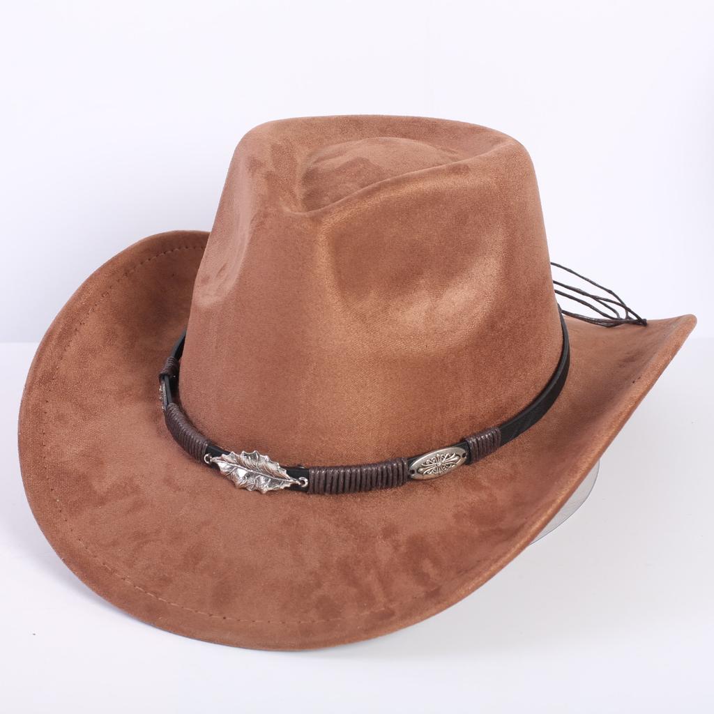 Popular European and American classic suede western cowboy hat men's and women's fashion LO style peach heart cowboy hat