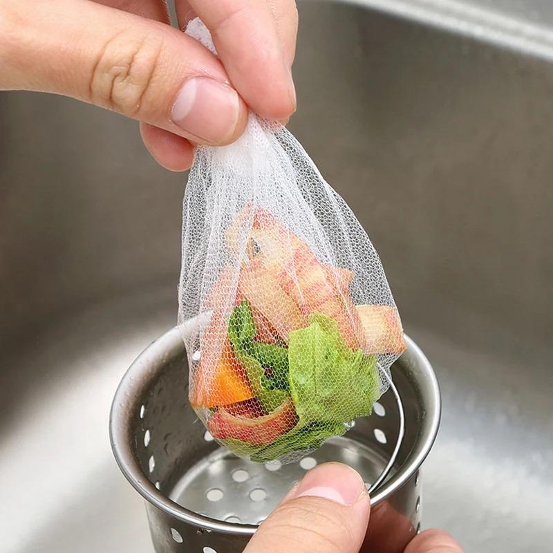 30-500Pcs Disposable Kitchen Sink Filter Sewer Drain Anti-blocking Garbage Bag Pool Leak Mesh Bag Mesh Strainer Sink Garbage Net