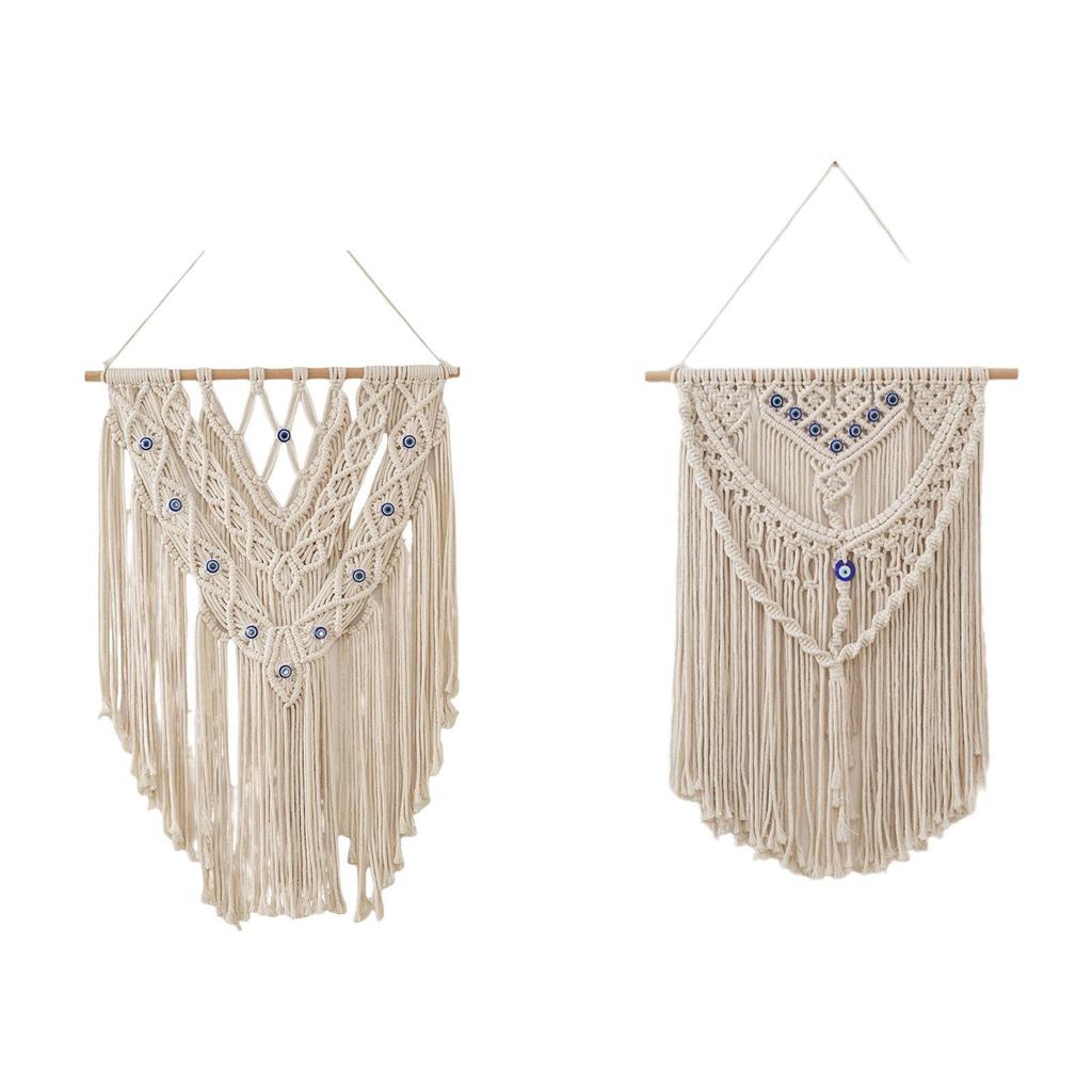 Macrame Woven Wall Hanging Birthday Gift Bohemian Tassel Beautiful Tapestry Pendant for Apartment Nursery Bedroom Dorm Party