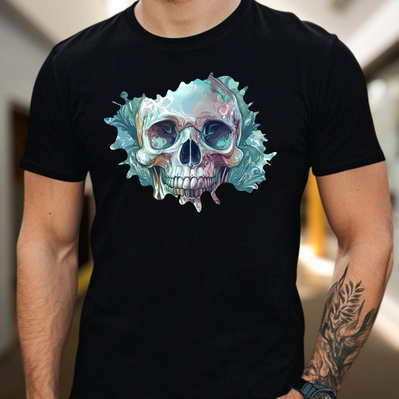T-Shirt Herren Totenkopf Motiv Baumwolle Größe S bis 5XL XS