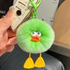 [Cute Little Duck] Rex Rabbit Hair Small Coal Ball Car Keychain Pendant Internet Celebrity Hair Pom-pom Book Bag Pendant