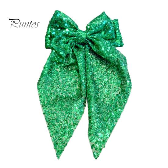 

Пружинная заколка для волос с блестками, многослойная заколка-бантик для волос для женщин и девочек, сверкающая, большая, длинная, стильная декоративная заколка для волос зелёный
