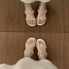 Perl-transparentes Wort mit offenen Zehenschuhen Damen Sommerkleidung mit Rock Fee-Stil Schöne Sandalen Damen
