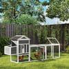 Chicken Coop, Outdoor Wooden, Removable Nesting Tray, Solid Wood, 297.5 x 68 x 118 cm, White