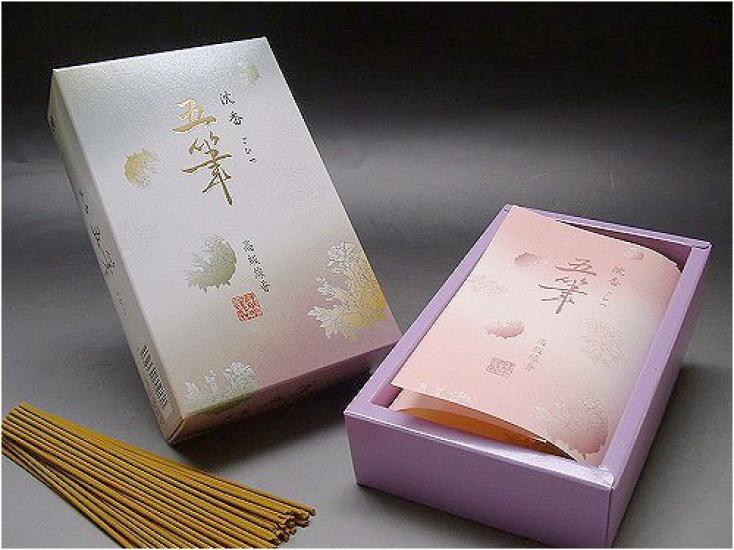 Seikado Incense Sticks, Agarwood, Five-Handed Brush, Large Rose