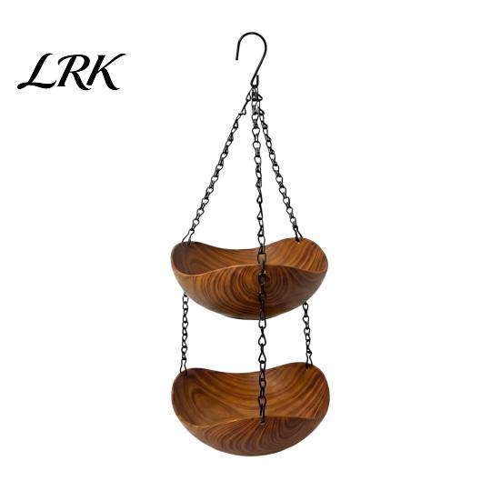 Wind Resistant Bird Feeder Outdoor Feeder, Garden Hanging 1 or 2 Decorative Bowls Backyard for Wild Birds Patio Porch Decor Food And Water