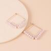 ins cold wind geometric square pearl earrings French retro, European and American design sense fashion temperament earrings