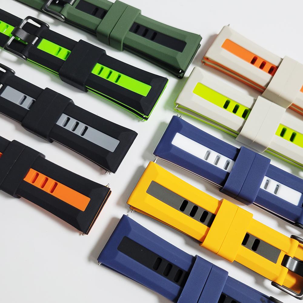 22mm Two-tone Silicone Watch Starp For Huawei Watch GT 6 Pro 6 5Pro 5 46mm/Ultimate 2/5 46mm 4 3Pro Replacement Watch Band