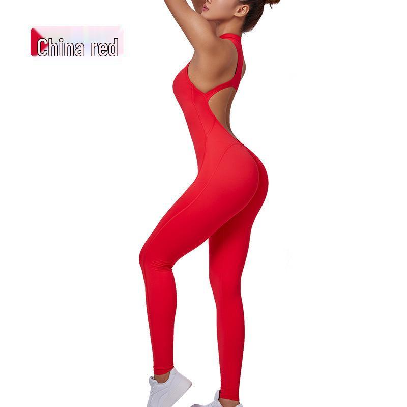 

Європейсько-американський стиль комбінезон для йоги на блискавці з контролем живота, ліфтингом сідниць та нагрудними вкладишами XL