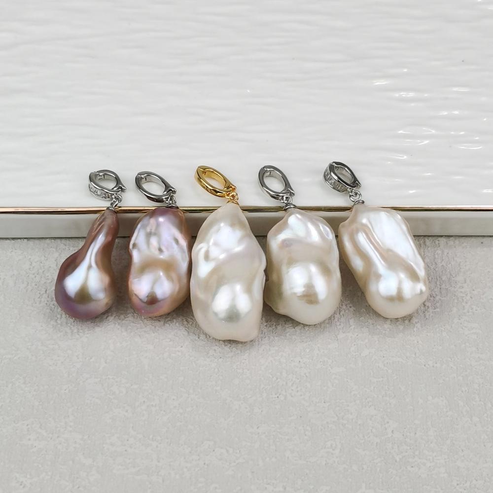 Best Selling Natural Freshwater Pearl 925 Sterling Silver Irregular Baroque Peal Pendant for Necklaces Earrings Jewelry Set