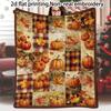 2D Flat, Autumn Pumpkin Blanket Fall Maple Leaf Throw Blanket Plaid Thanksgiving Orange Flannel Cozy Decor Flannel Soft Plush Fuzzy Warm Lightweight B