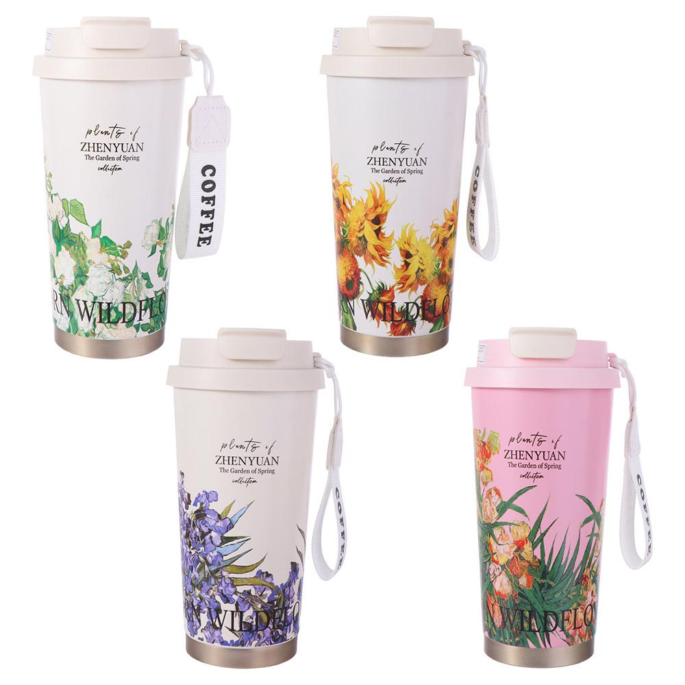 Keeps Cold and Heat Coffee Vacuum Flask 500ML Coffee Thermos Mug Travel Thermal Cup Outdoor Sports