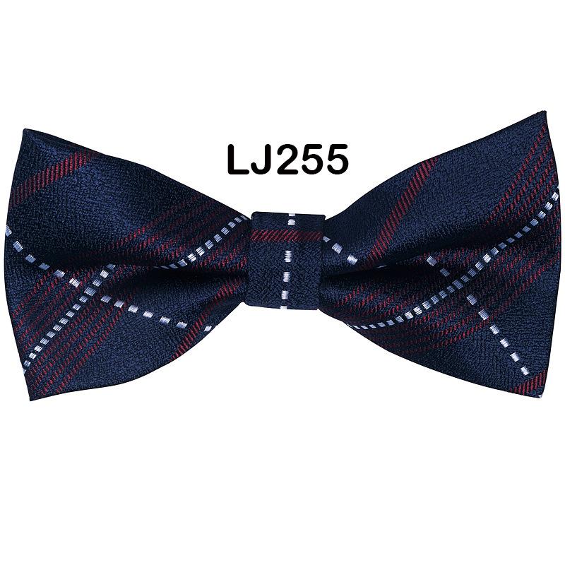 New Men'S Bow Business Wedding Party Bow Tie Solid Color Stripe Men'S Wedding