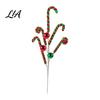 Xmas Vase Filler Christmas Candy Cane Pick, Red White Green Plush Stem, Tree Decoration Branch for Filler, Wreath, Decor