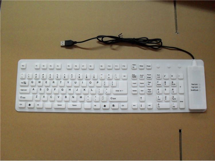 

Waterproof Dustproof Silicone Foldable Keyboard: Mini, Silent, and Colorful білий