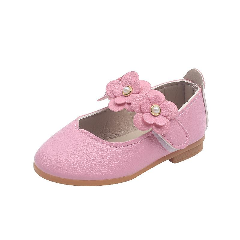 Kinder-Blumen-Pumps mit weicher Sohle: Modische Prinzessinnen-Leder-Schuhe für Mädchen für Frühling/Herbst