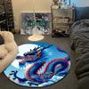 Modern Round Mandala Multicolor Area Rug, Non-Slip Floor Mat for Bedroom