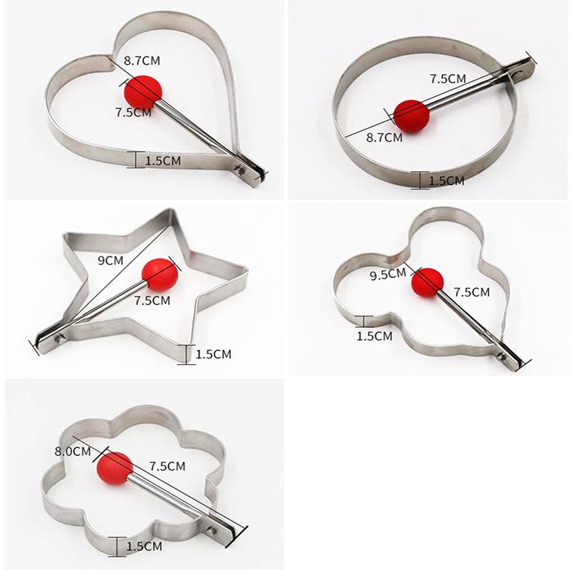 8 Shapes Stainless Steel Fried Egg Shaper Egg Mold DIY Breakfast Egg Pancake Rings Sandwich Kitchen Tools Utensil Baking Tools