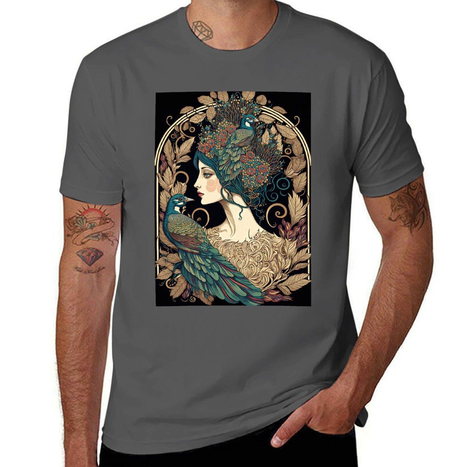 

Art Nouveau Hera T-Shirt man t shirt graphic funny t shirts man t shirts for man cotton T-Shirt 4XL