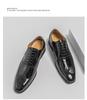 Men's Formal Gold Mirror Brogue Leather Shoes - Large Size, Lace-up Wedding Groom Attire