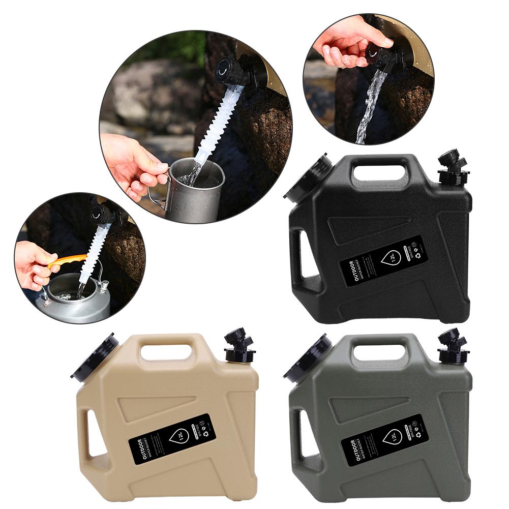 12L Portable Emergency Water Can Large Capacity Drinking Water Bucket Water Dispenser Carrier for Vehicle Car Outdoor Camping
