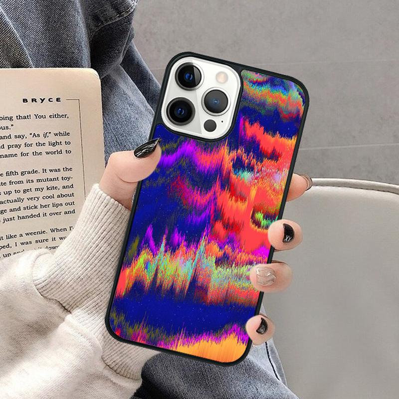 Abstrakte Glitch Art Handyhülle für iPhone 17 Air 16 16e 15 Plus für Apple 13 11 12 14 Pro Max Hülle coque Schale