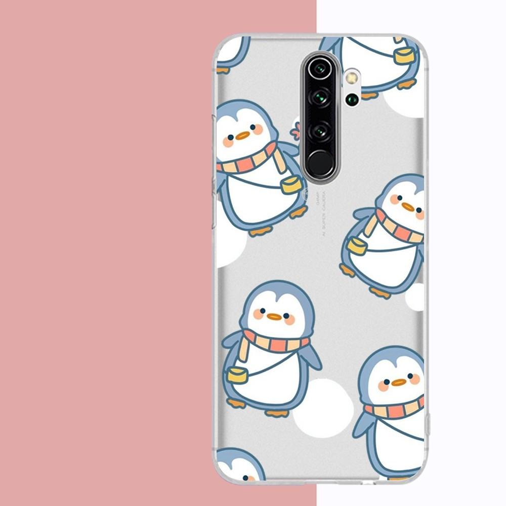 Penguin Kawaii Cartoon Phone Case For Samsung S 20 21 22 23 for Redmi Note7 8 9 10 for Huawei P20 30 40 Clear Case
