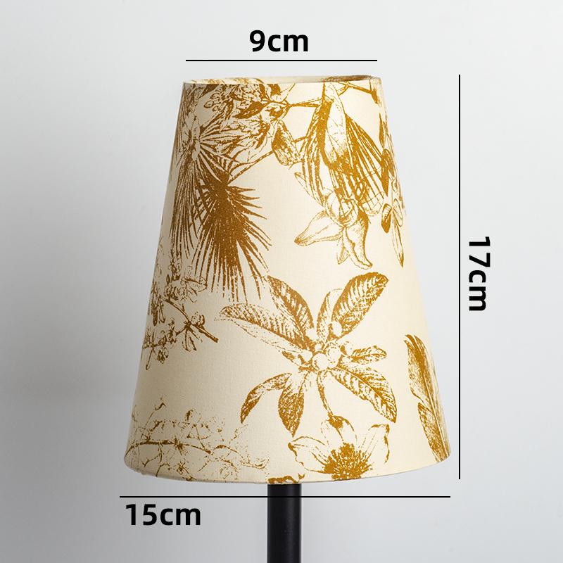 Retro Linen Fabric Floral Pattern Lampshades Pastoral Style Pleated Table Lampshade Bedroom Hotel Bedside Floor Lamp Cover