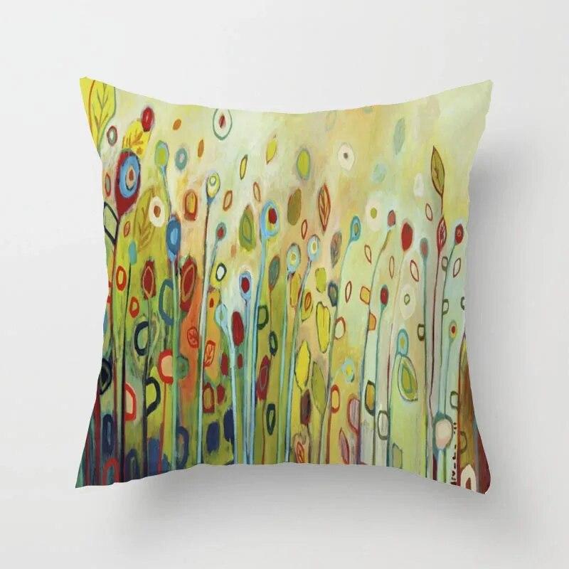 

Абстрактная современная цветочная живопись Диван Наволочка Чехлы для подушек Кровать Гостиная 40x40cm