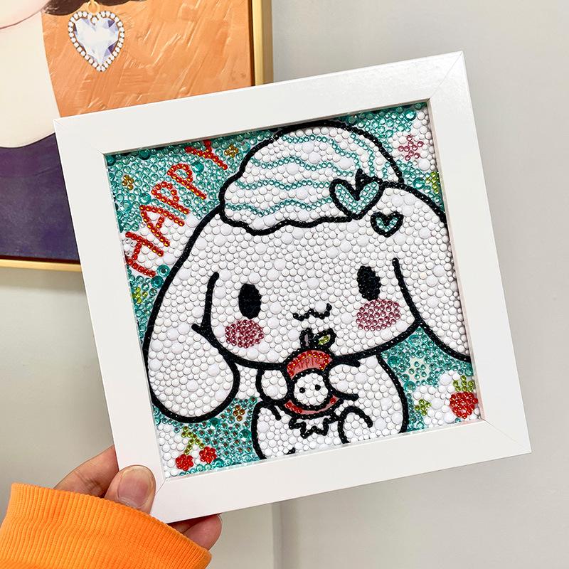 New Diy Diamond Painting Solid Wood Photo Frame Boxed Diamond Sticker Owl Cartoon Hand-Pasted Diamond Painting