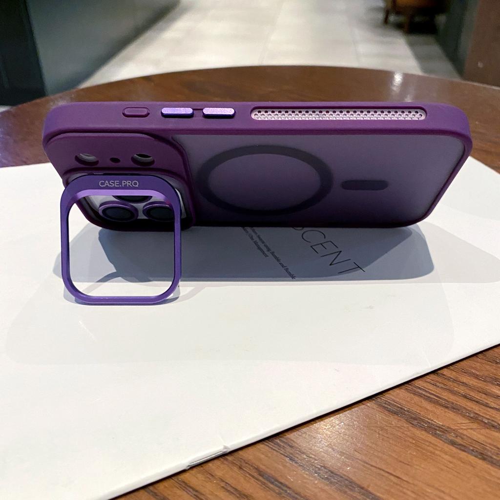 Matte Translucent lens holder film Magnetic Case For IPhone 17 Air 16 14 13 15 12 11 Pro Max Plus Magsafe Armor Shockproof Cover