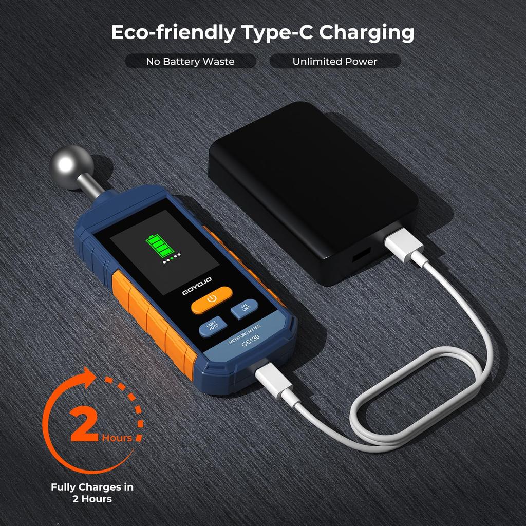 Digital Wood Moisture Meter Non-contact Spherical Timber Damp Detector LCD Screen Hygrometer Alarm Humidity Tester 5-40mm Depth