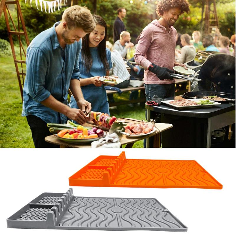 Silikon-Backofenmatte Seitenständer-Matte Backblech-Grillmatte Geeignet für Grillofen Outdoor-Picknicks