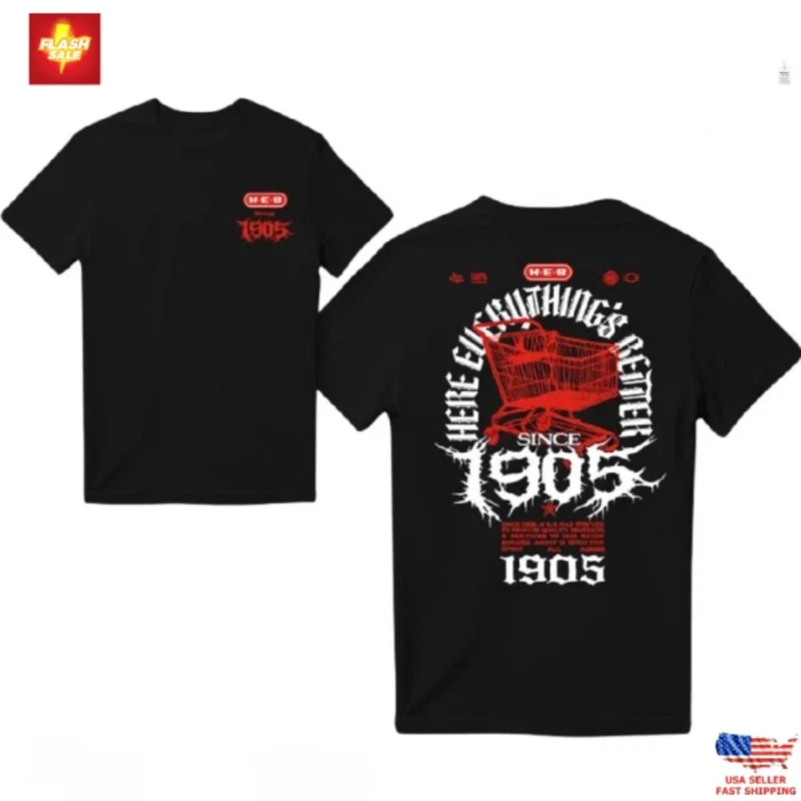 HEB 1905 Austin Texas Shirt Streetwear Graphic Tee Urban Retro Unisex XXXXL