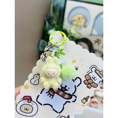 Roztomilý Mini Roztomilý Zrnko Sedící Chlupatý Labu Taška Pár Klíčenka do Auta Dekorativní Přívěsek Řetízek na Mobilní Telefon Taška