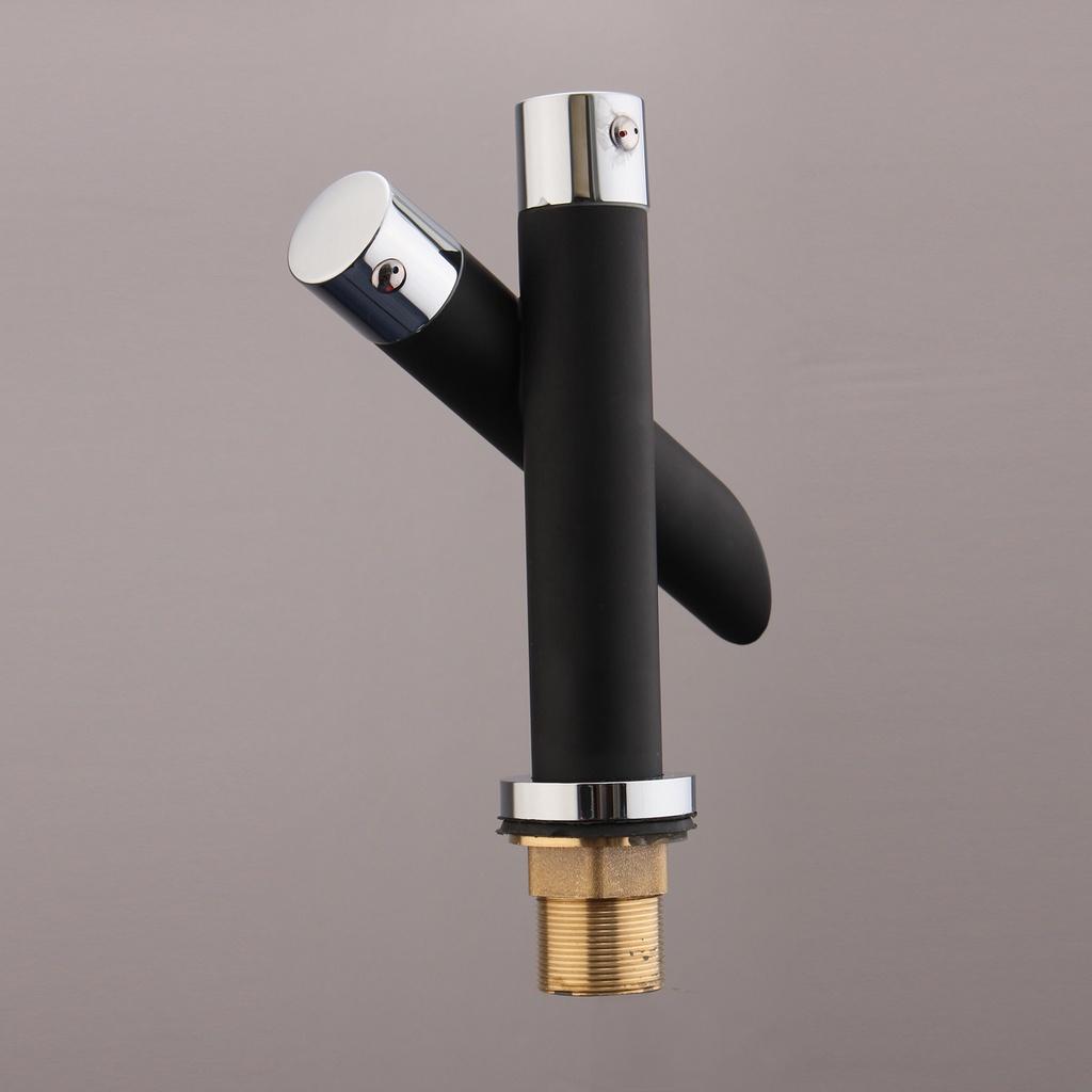 Black Bathroom Unique Single Handle Waterfall Basin Faucet Spout Mixer Tap Deck Mounted  Bronze Finished Hot & Cold Water