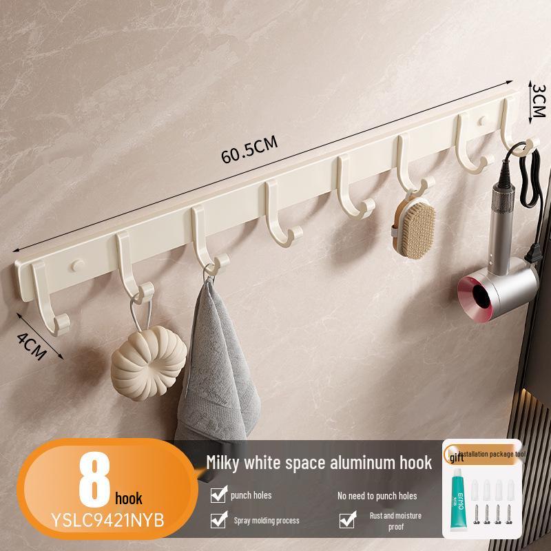 Punch-Free Space Aluminium-Klebehaken für Badezimmer, Küche und zum Aufhängen von Kleidern