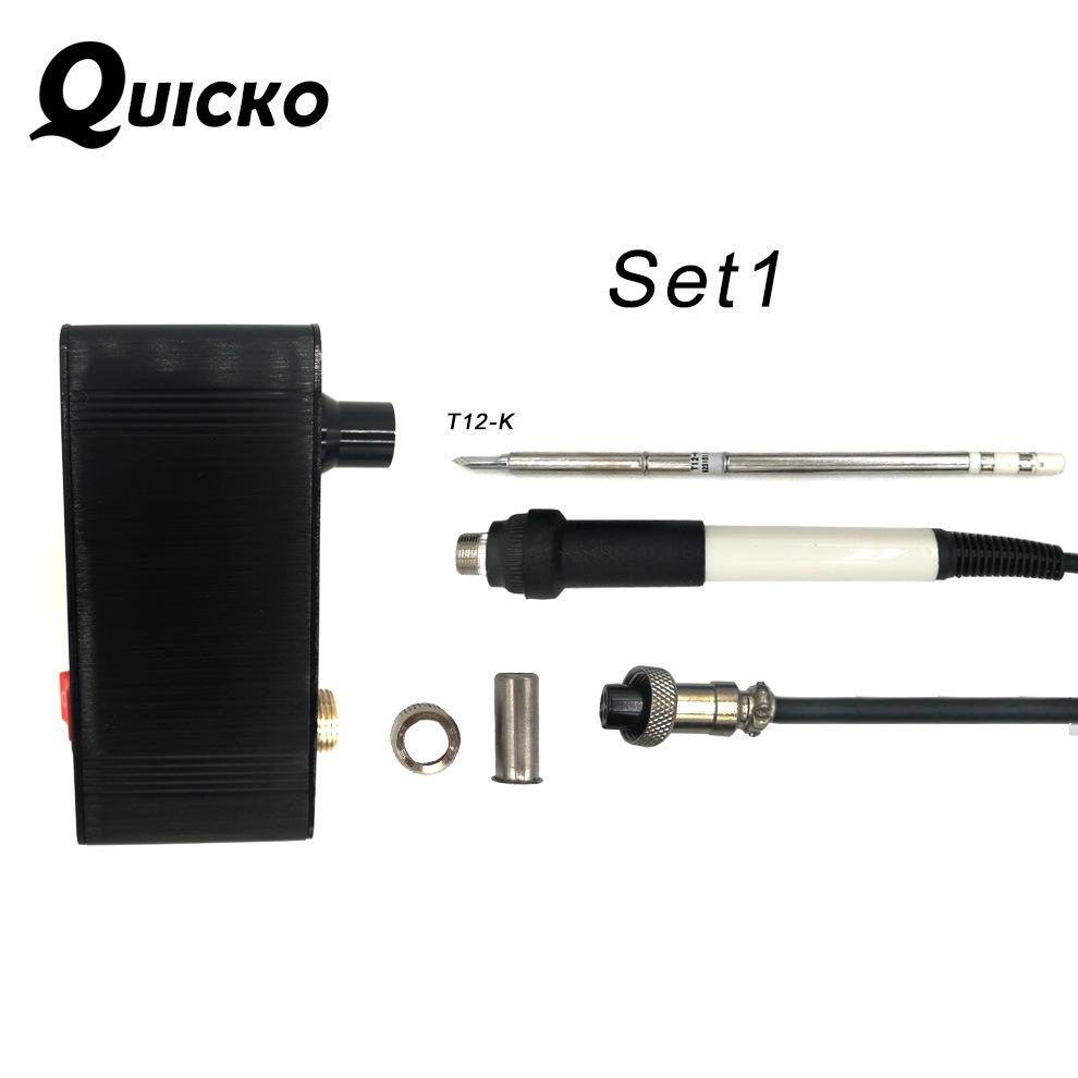 Quicko Mini T12-941 LED Soldering Station, DC Version, Portable for Outdoor DIY Model Airplane Soldering.