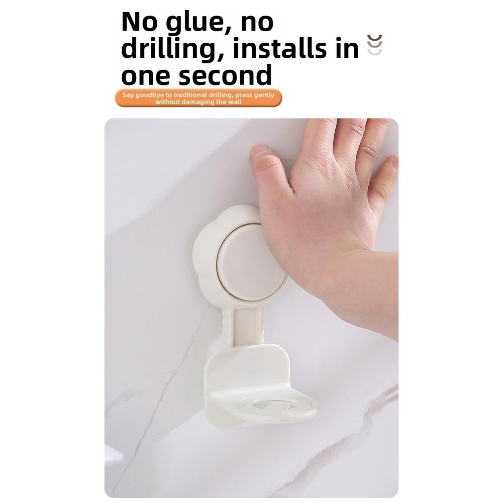 

Suction Cup Bathroom Organizer Wall Shelf for Soap and For Shampoo Bottles No Drill Installation Cream 5.9x8x14cm China Mainland