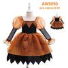 Girls' Halloween Spiderweb Patchwork Princess Dress