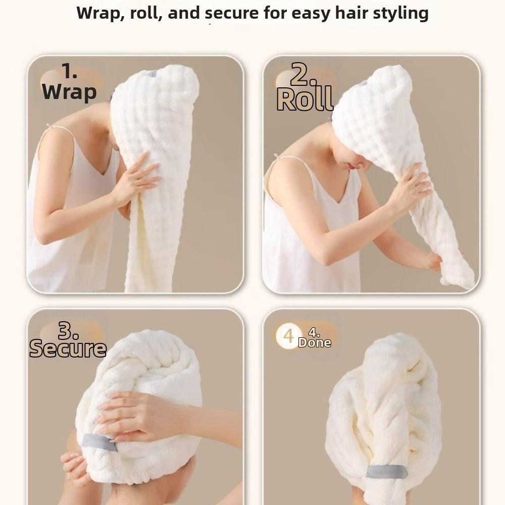 Super Absorbent Dry Hair Towel Quick-drying Wiping Hair Towel Shower Cap For Women with Long Hair