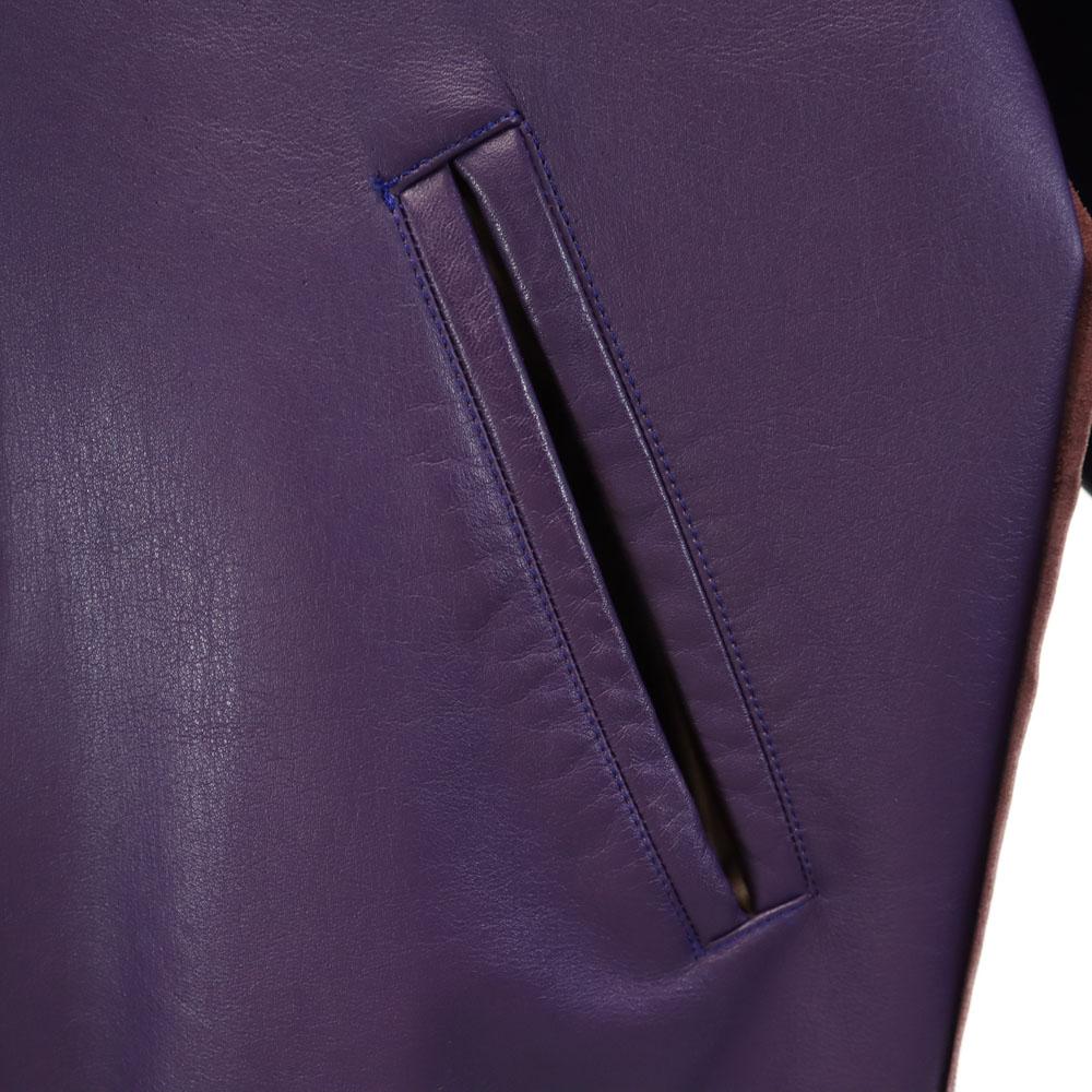 Needles Made In Japan Leather Jacket XS Purple Nepenthes Blouson Men's Used