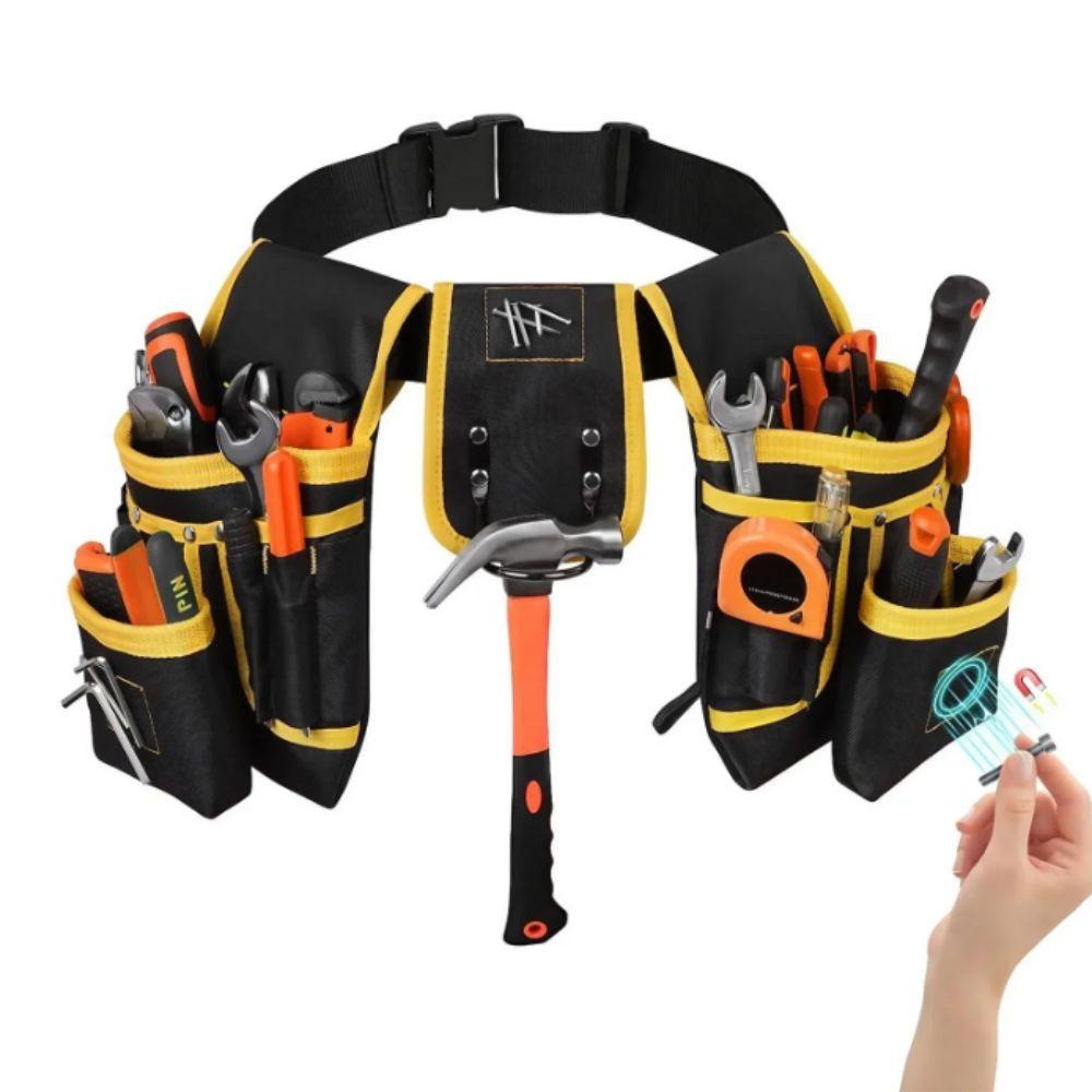 26-Strap Design Magnetic Tool Belt Magnetic Tool Holder Removable Pouch Detachable Waist Pouch Multi-Pocket System
