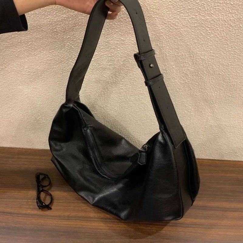 

Korean retro premium soft leather dumpling bag women s 2025 new large-capacity tote bag commuter shoulder messenger bag чёрный