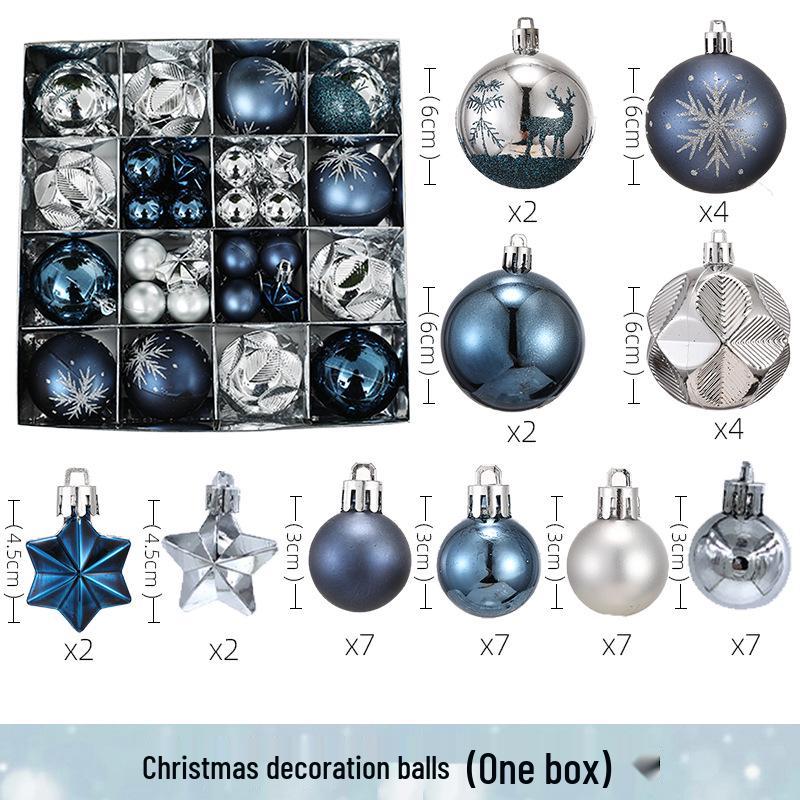 6CM Electroplated Irregular Painted Christmas Ball Ornaments Gift Box Set - Tree Hanging Decorations