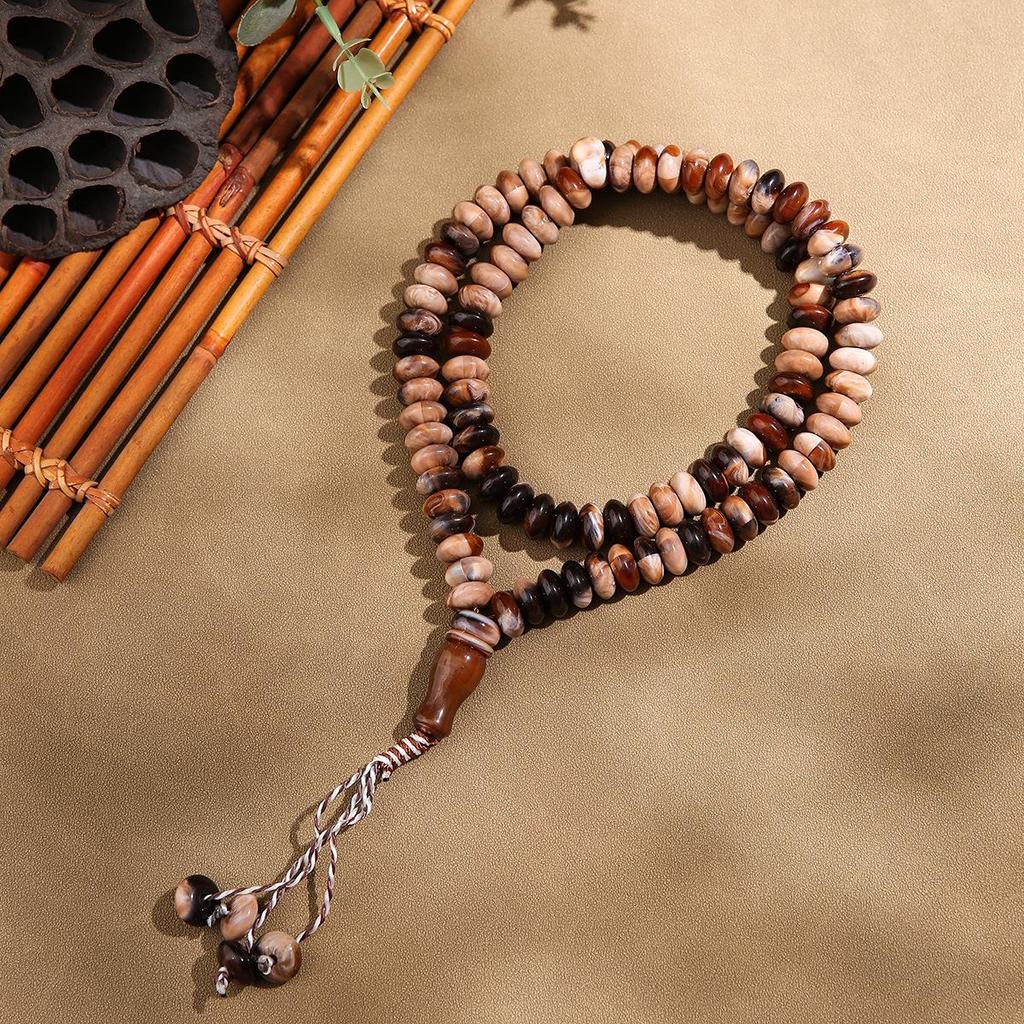 Handmade 99-Bead Muslim Tasbih Prayer Rosary: Middle Eastern Festival Beaded Jewelry